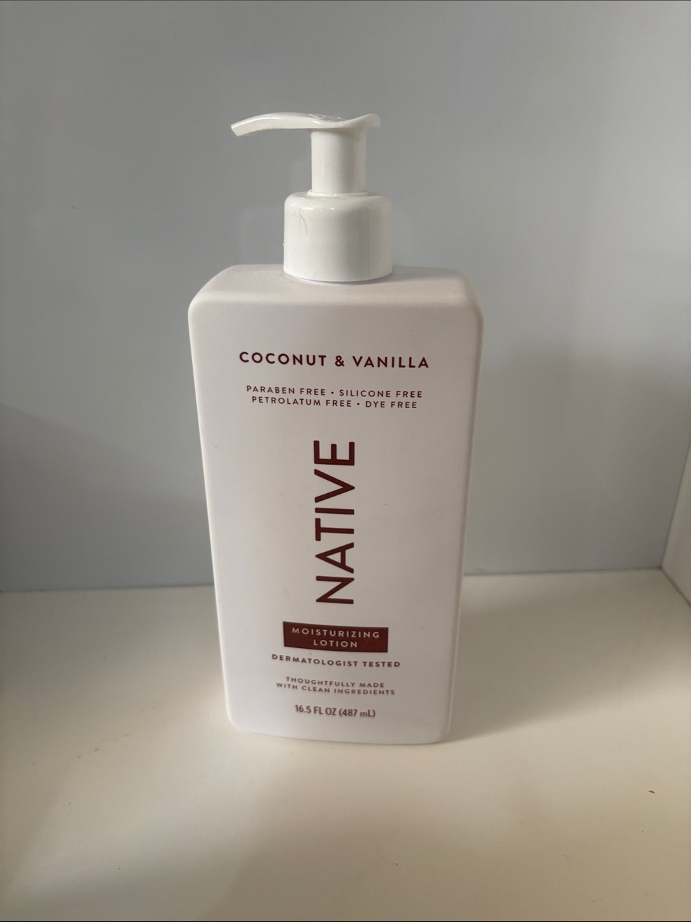 Native Moisturizing Lotion Coconut & Vanilla - White with Brown Text